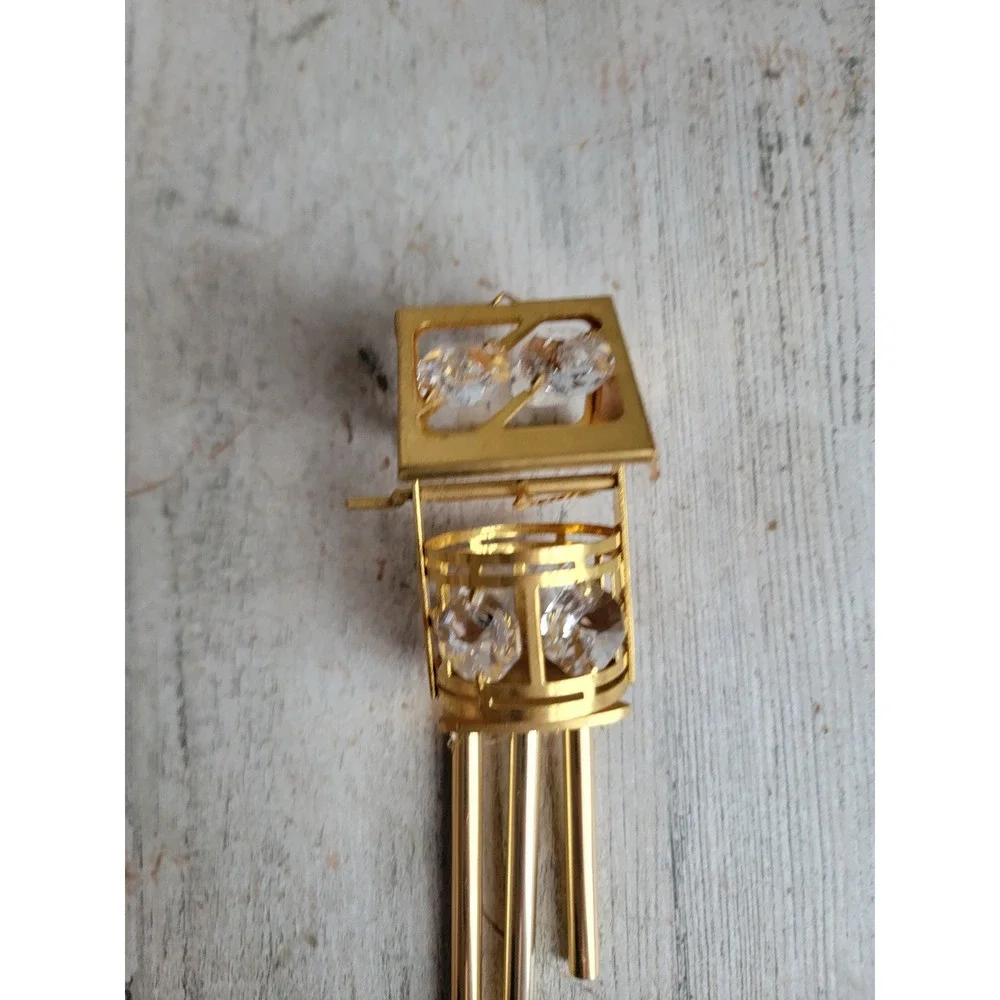 Unique vintage golden well metal mini wind chime ornament Xmas home decor